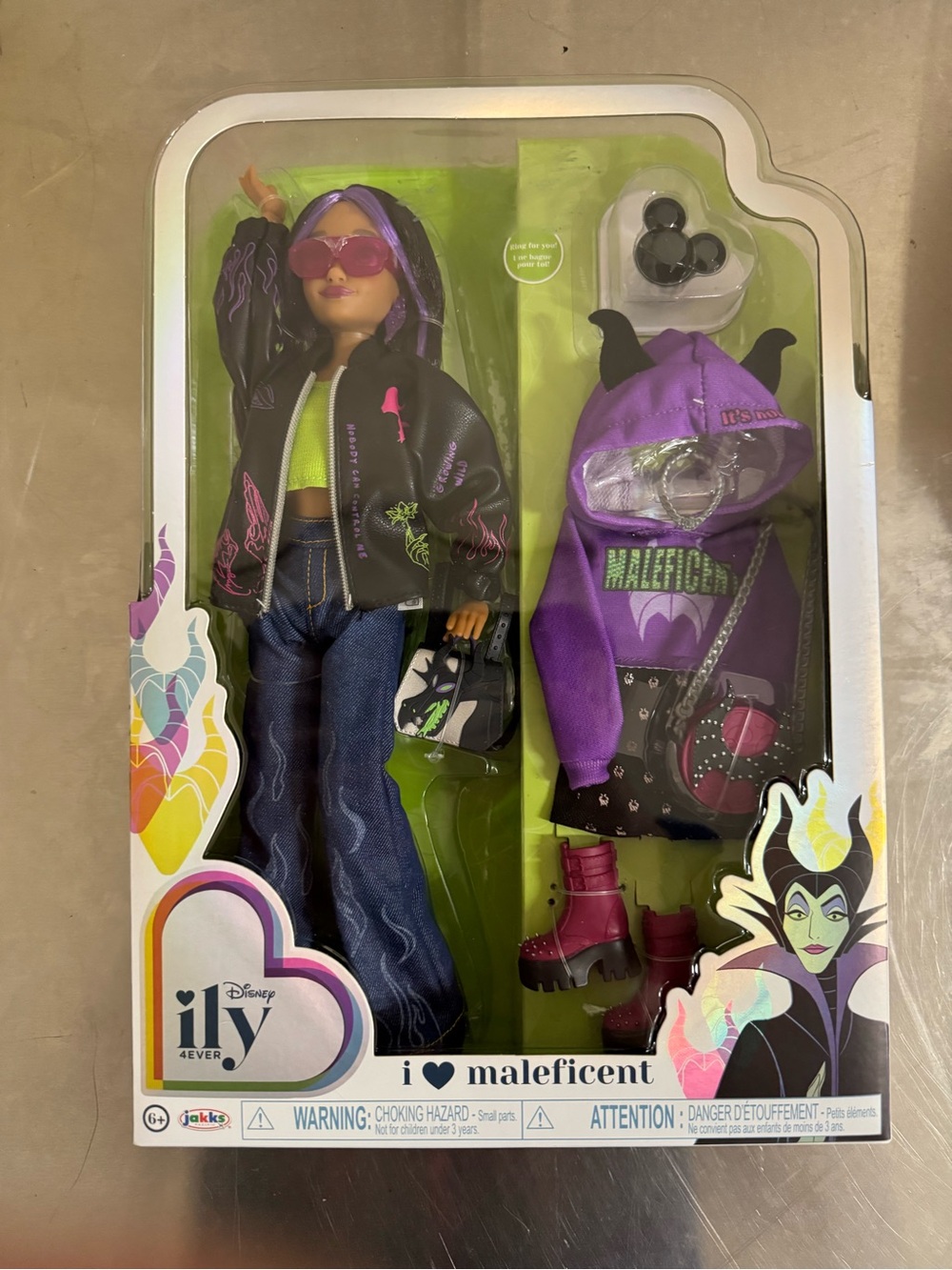 Disney Maleficent Fashion Doll with Purple Hoodie & Pink Boots
